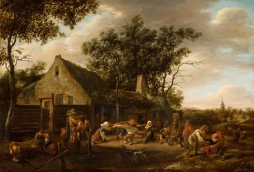 Paysans dansant à une auberge